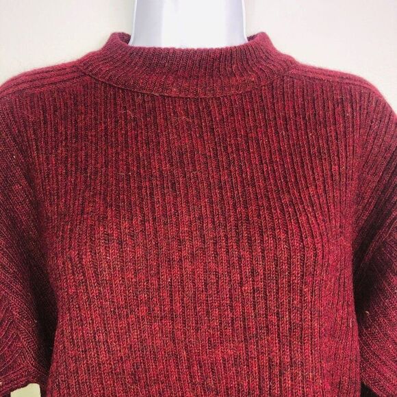 Vintage 60s Pennleigh Mens Sweater L Maroon Red Crew Neck Alpaca Wool - Picture 2 of 6